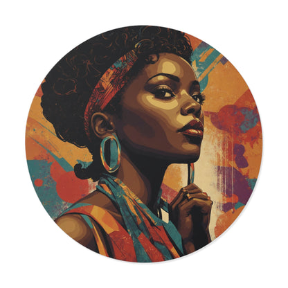 CHIC - Retro Pop Art Woman Round Vinyl Sticker — 5