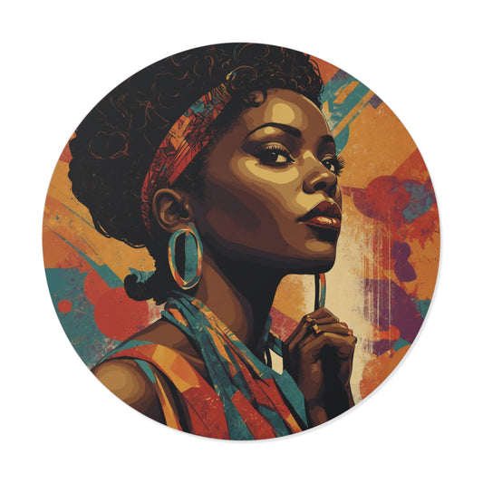 CHIC - Retro Pop Art Woman Round Vinyl Sticker — 5