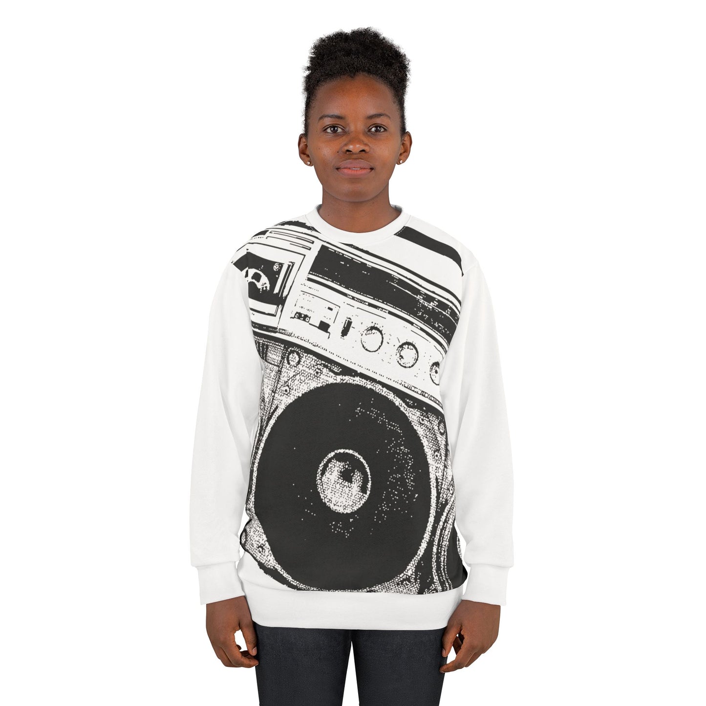 Retro Boombox Sweatshirt 2 — Vintage Music Graphic Crewneck