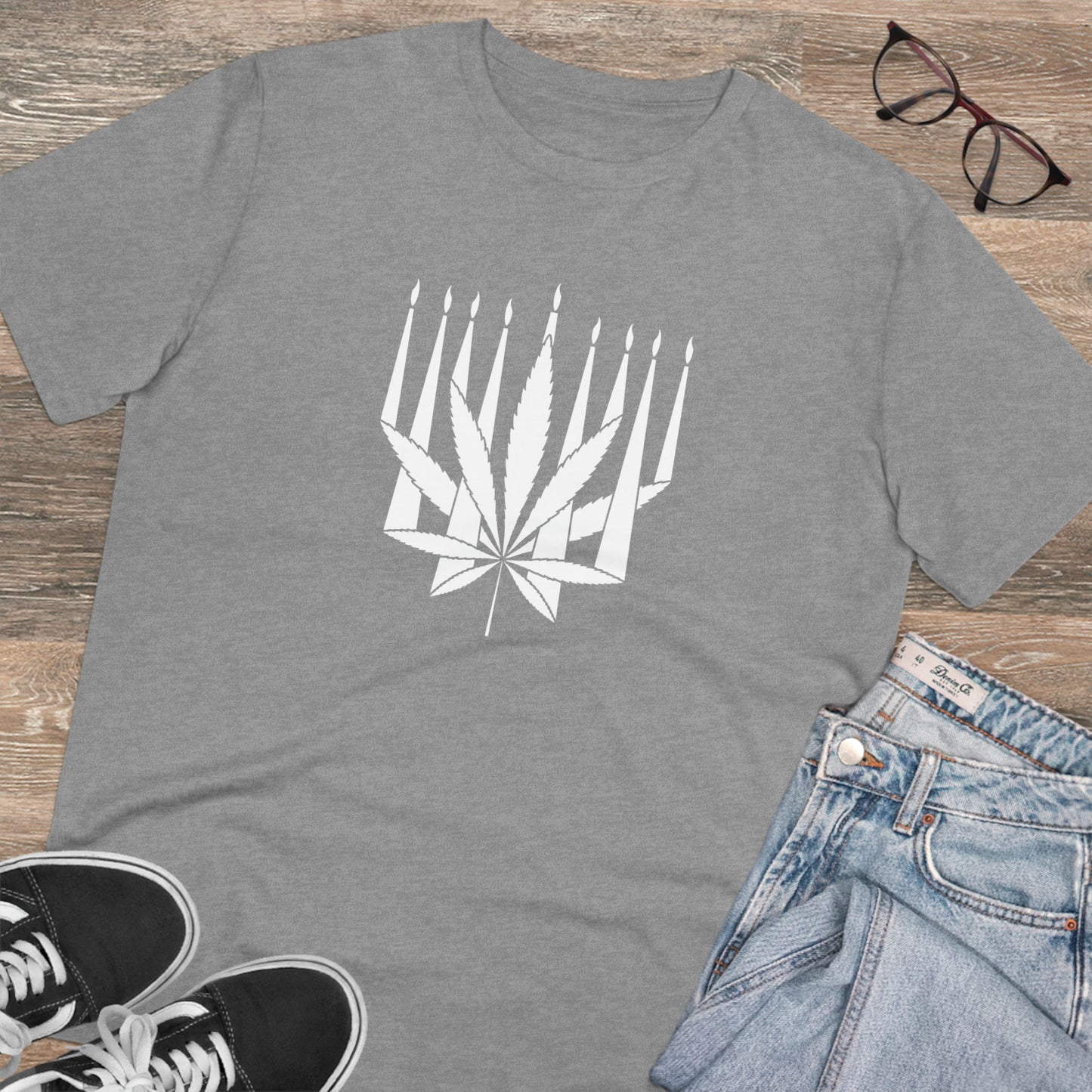 MENORAHJUANA-WHITE - Organic Creator T-shirt - Unisex