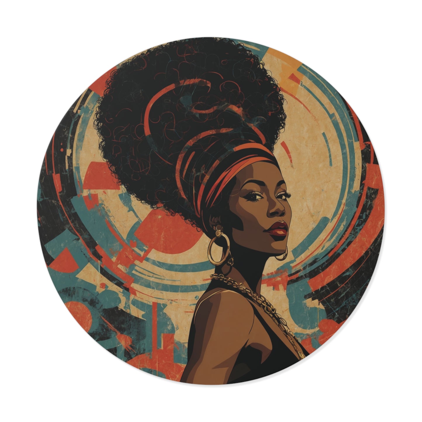 CHIC - Retro Pop Art Woman Round Vinyl Sticker — 10