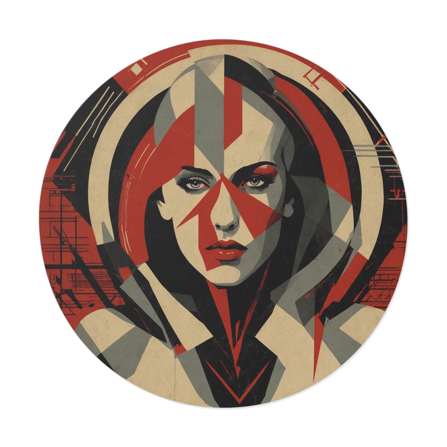 CHIC - Retro Pop Art Woman Round Vinyl Sticker — 2