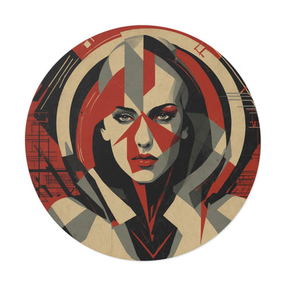 CHIC - Retro Pop Art Woman Round Vinyl Sticker — 2