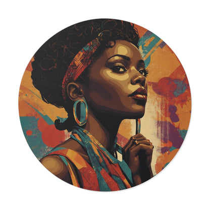 CHIC - Retro Pop Art Woman Round Vinyl Sticker — 5