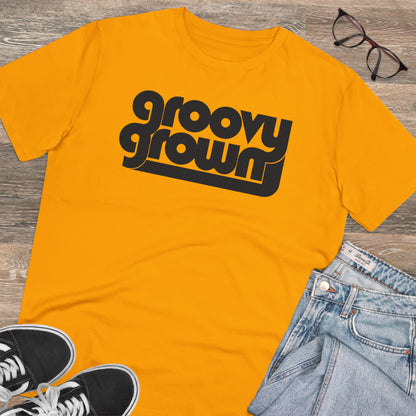 GROOVY GROWN - BLACK LOGO - Organic Creator T-shirt - Unisex