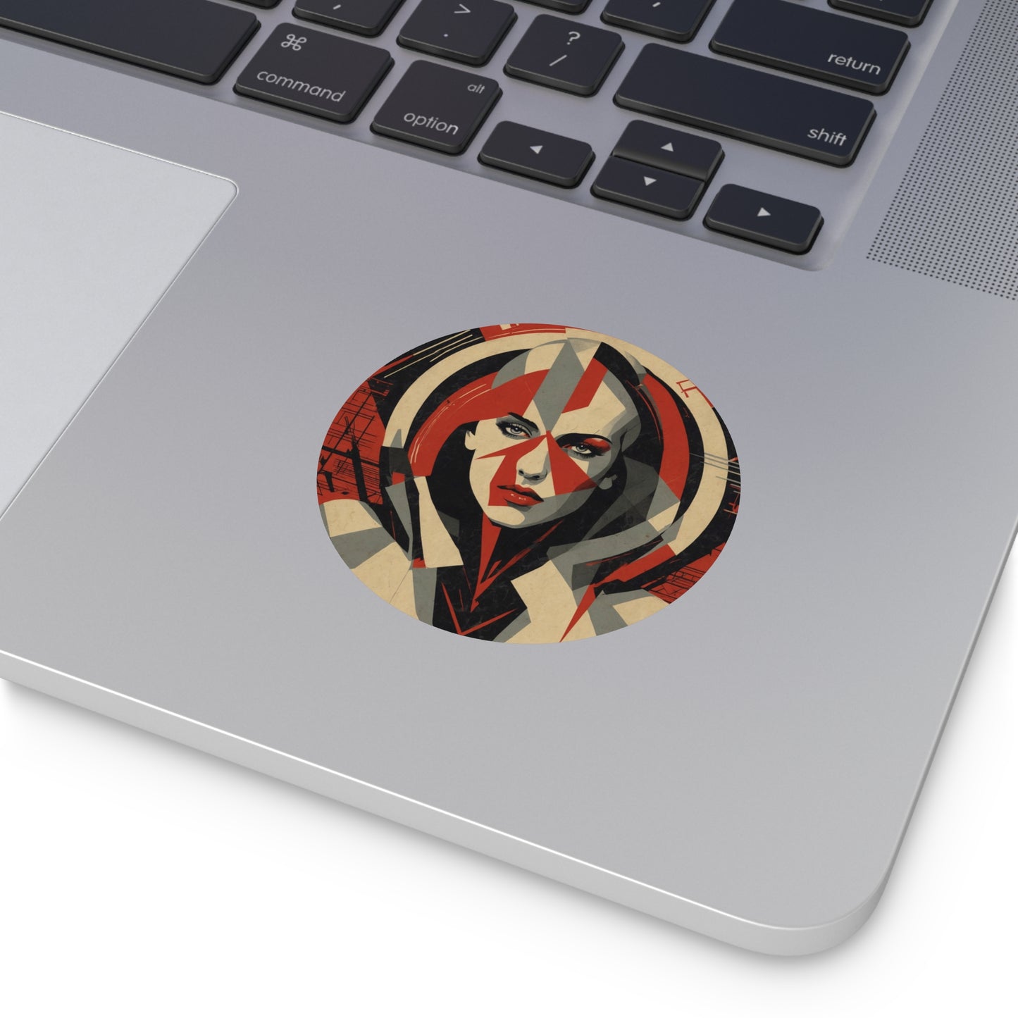 CHIC - Retro Pop Art Woman Round Vinyl Sticker — 2