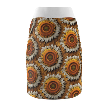 Sunflower Pattern Women's Pencil Skirt - Floral Chic Fashion