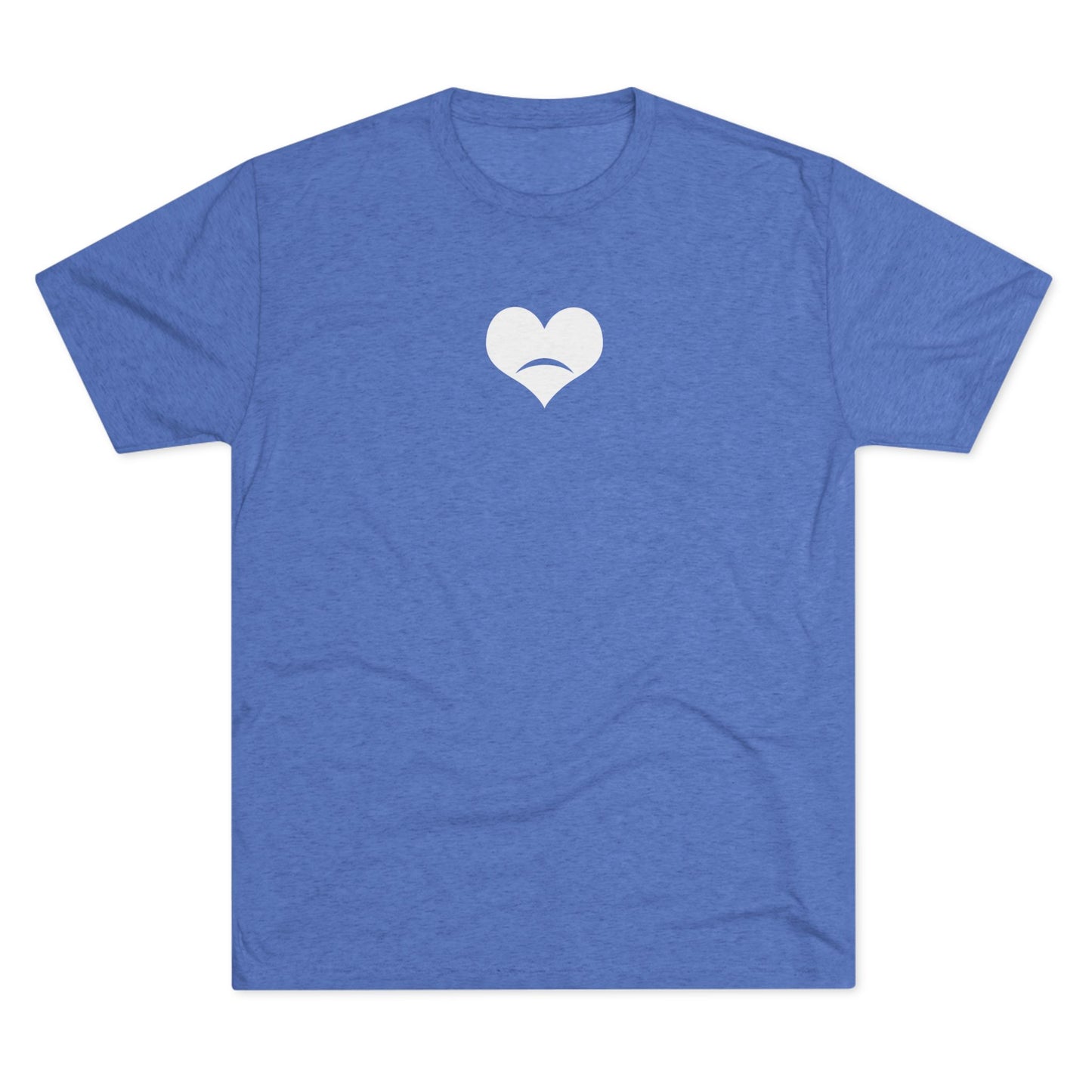 -HEART FROWN WHITE- Unisex Tri-Blend Crew Tee