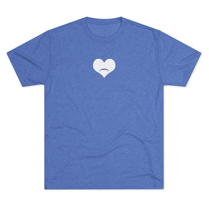 -HEART FROWN WHITE- Unisex Tri-Blend Crew Tee