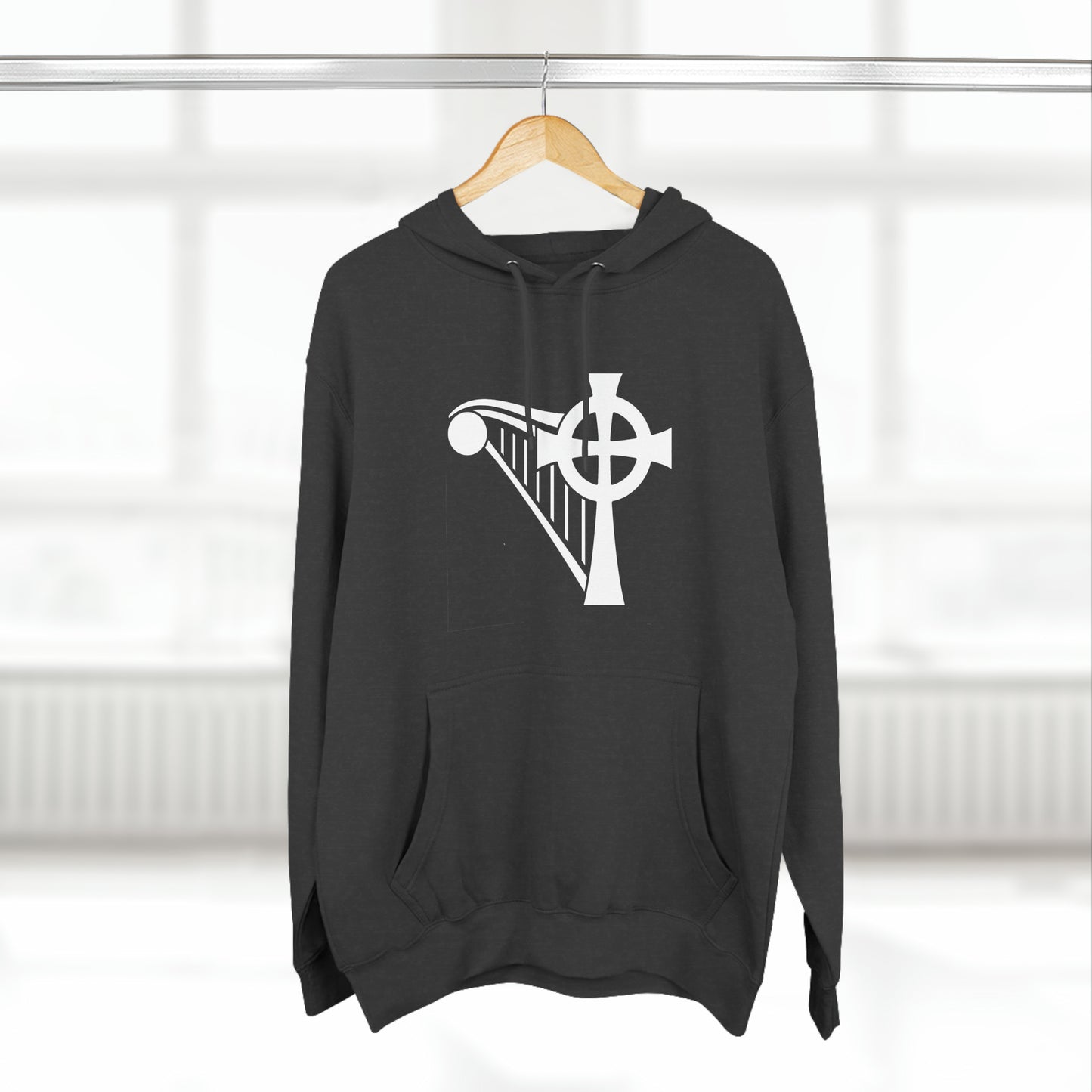 HARP & CROSS - WHITE LOGO - Unisex Premium Pullover Hoodie