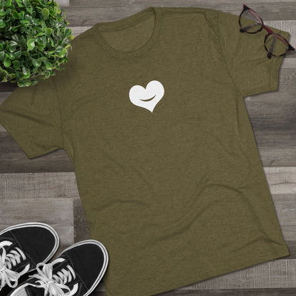 +HEART SMILE WHITE - Unisex Tri-Blend Crew Tee