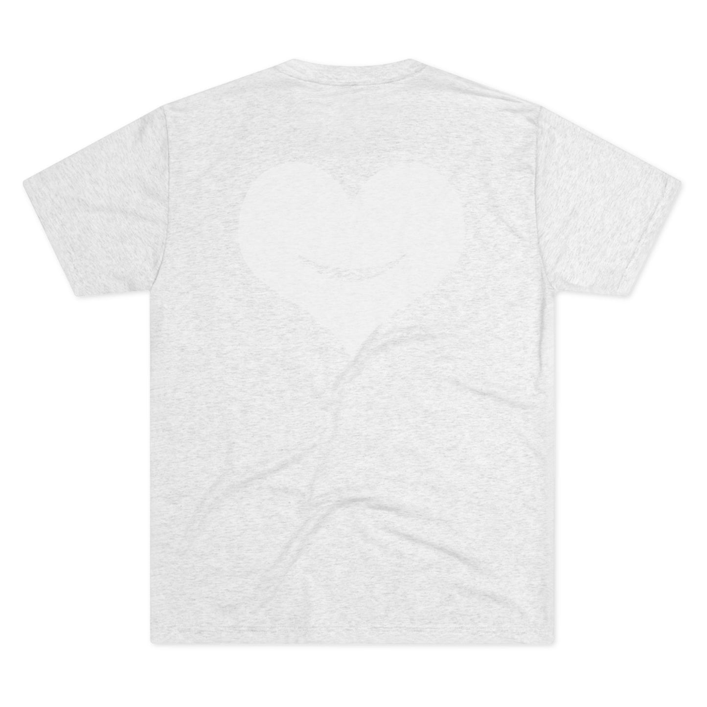 +HEART SMILE WHITE - Unisex Tri-Blend Crew Tee