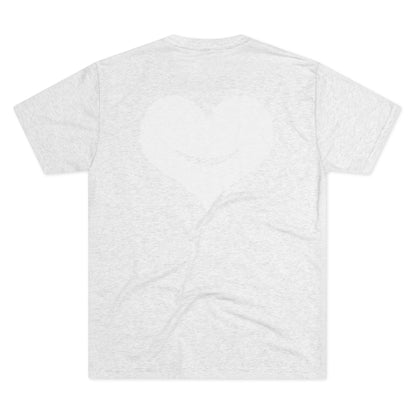 +HEART SMILE WHITE - Unisex Tri-Blend Crew Tee
