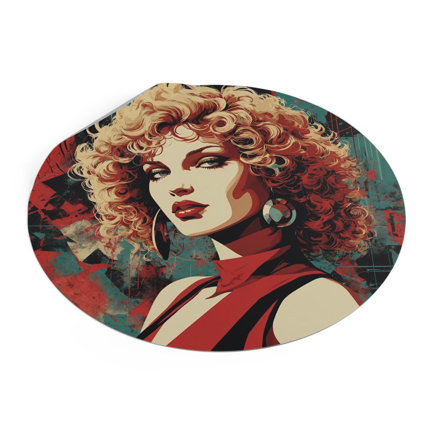 CHIC - Retro Pop Art Woman Round Vinyl Sticker — 3