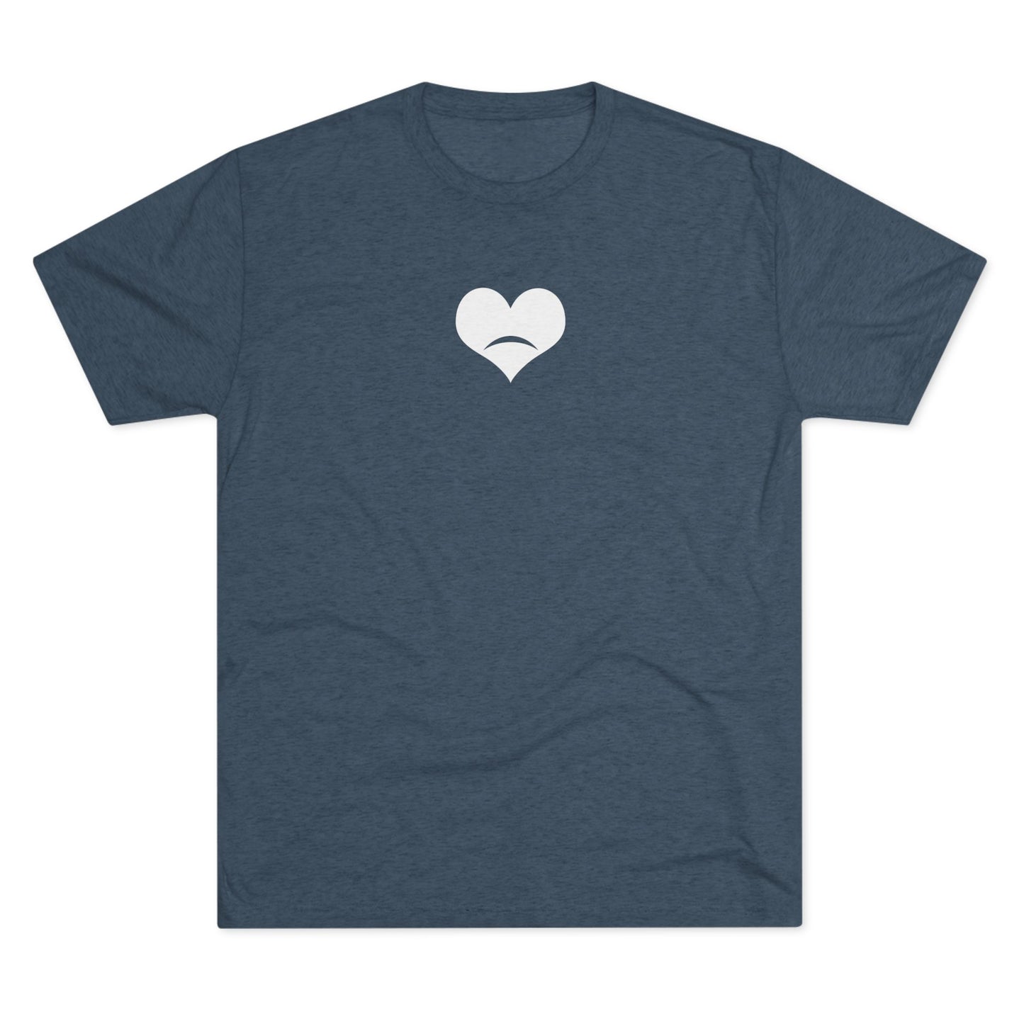 -HEART FROWN WHITE- Unisex Tri-Blend Crew Tee