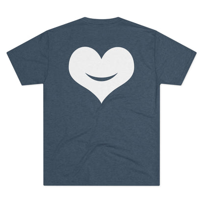 +HEART SMILE WHITE - Unisex Tri-Blend Crew Tee