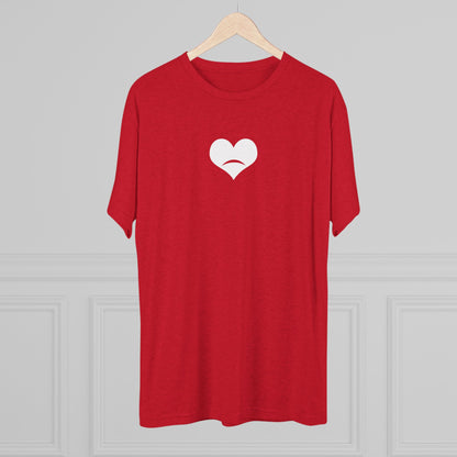 -HEART FROWN WHITE- Unisex Tri-Blend Crew Tee