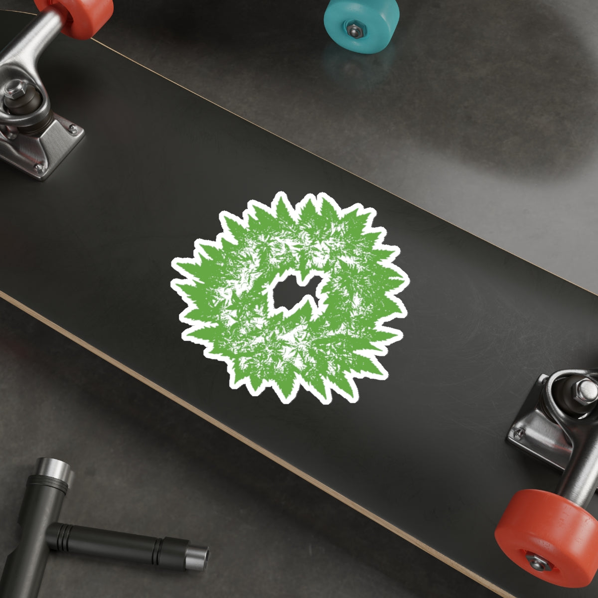 GREEN WREATH - Die-Cut Stickers