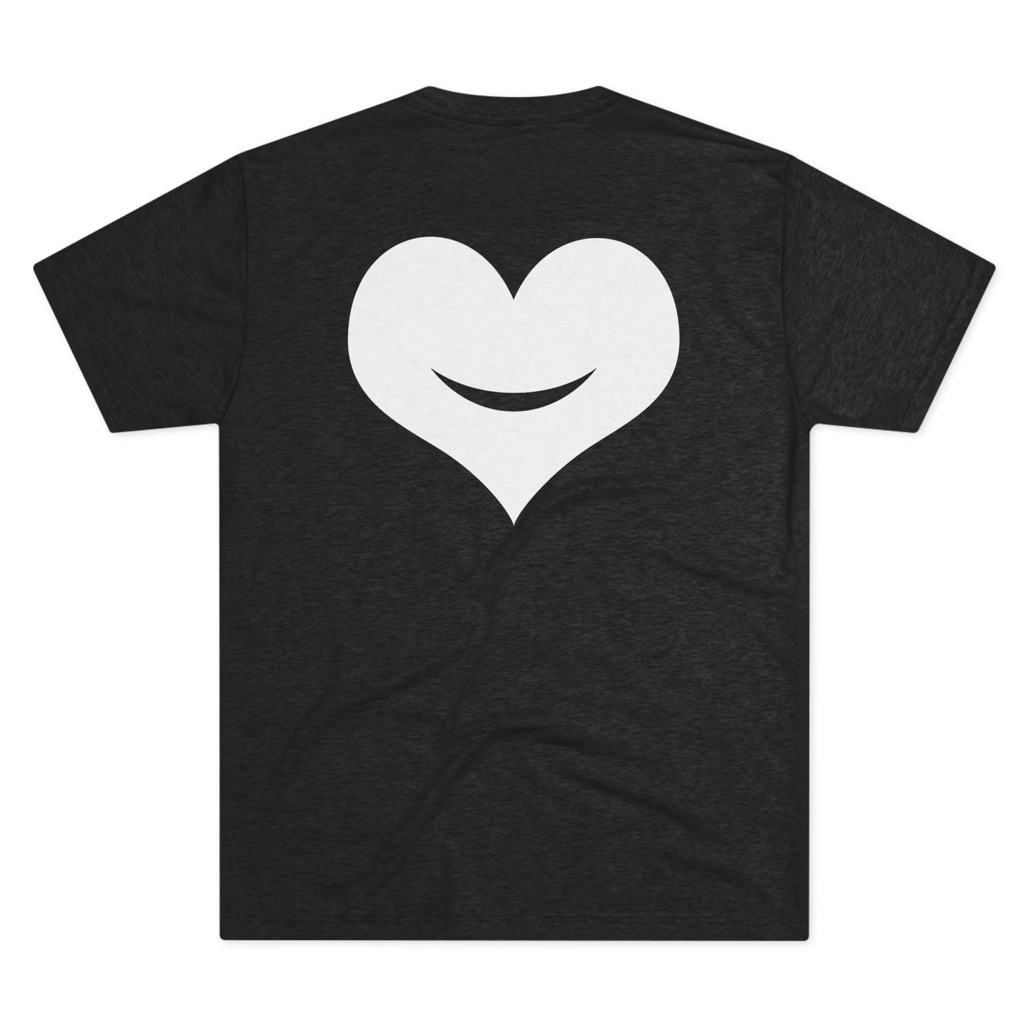 +HEART SMILE WHITE - Unisex Tri-Blend Crew Tee