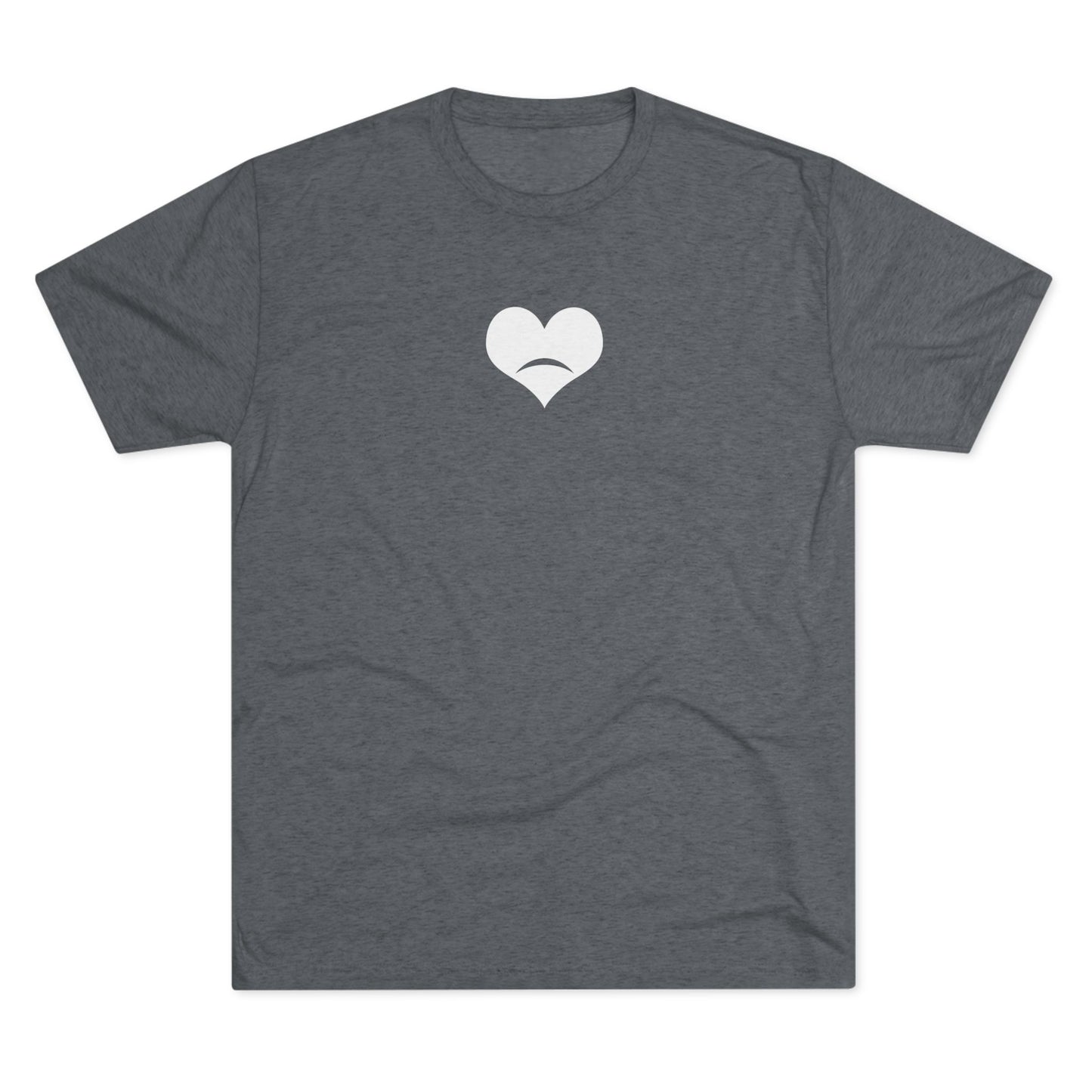 -HEART FROWN WHITE- Unisex Tri-Blend Crew Tee