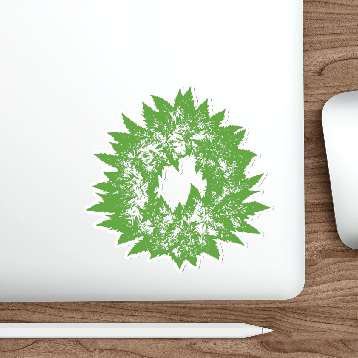 GREEN WREATH - Die-Cut Stickers