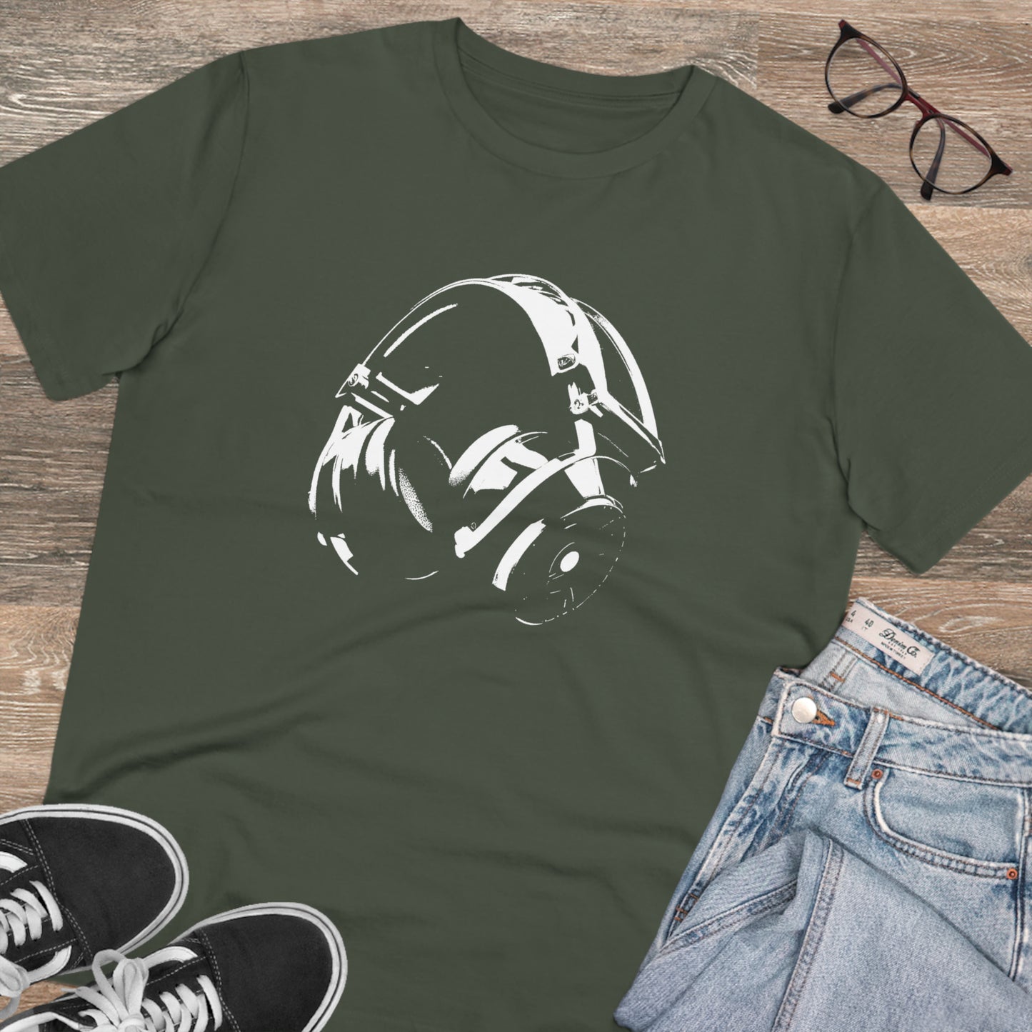 HEADPHONES - WHITE LOGO - Organic Creator T-shirt - Unisex