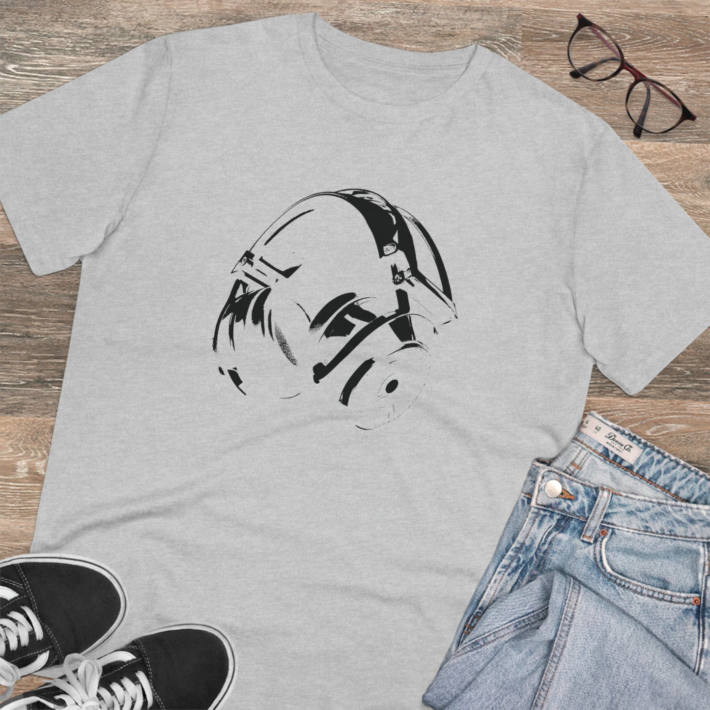 HEADPHONES - BLACK LOGO - Organic Creator T-shirt - Unisex