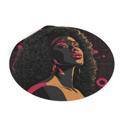 CHIC - Retro Pop Art Woman Round Vinyl Sticker — 7