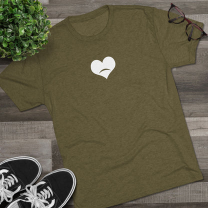 -HEART FROWN WHITE- Unisex Tri-Blend Crew Tee