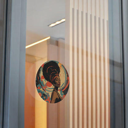 CHIC - Retro Pop Art Woman Round Vinyl Sticker — 10