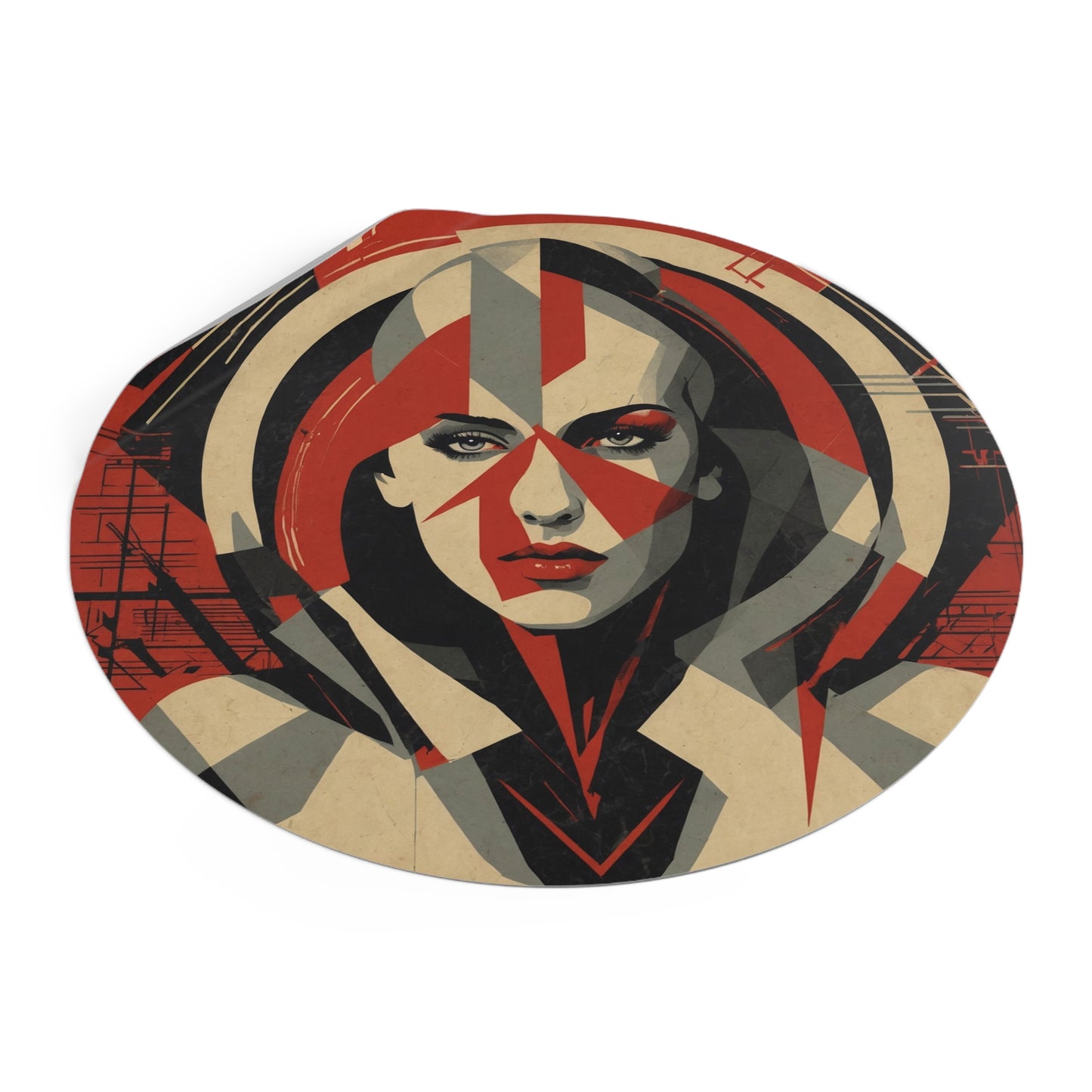 CHIC - Retro Pop Art Woman Round Vinyl Sticker — 2