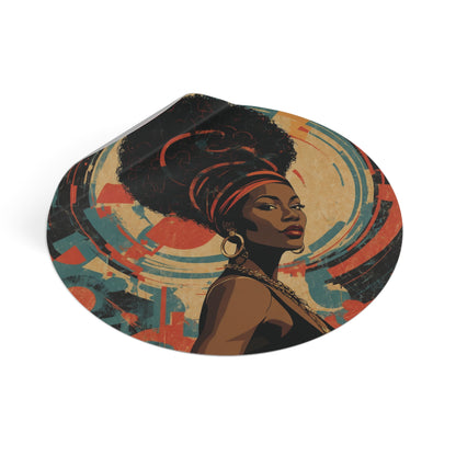 CHIC - Retro Pop Art Woman Round Vinyl Sticker — 10