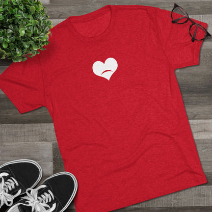 -HEART FROWN WHITE- Unisex Tri-Blend Crew Tee