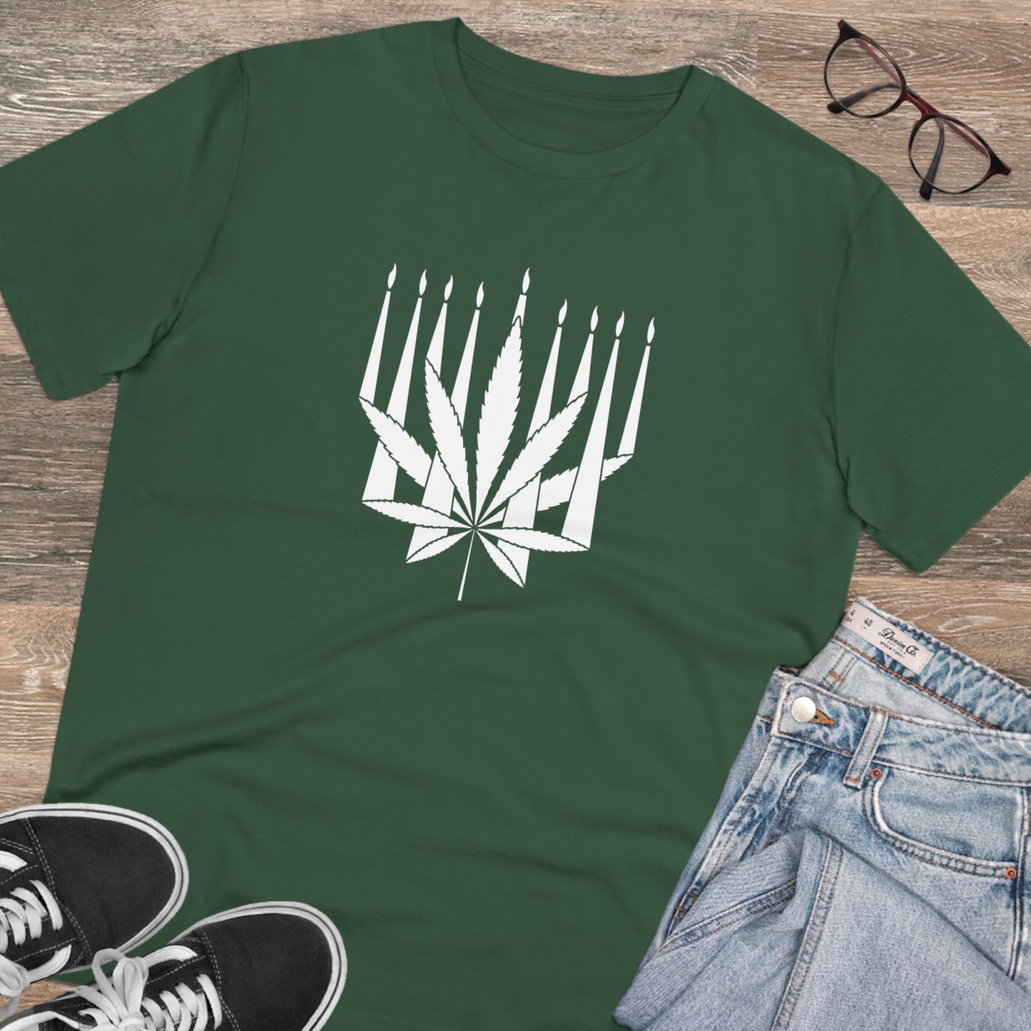 MENORAHJUANA-WHITE - Organic Creator T-shirt - Unisex