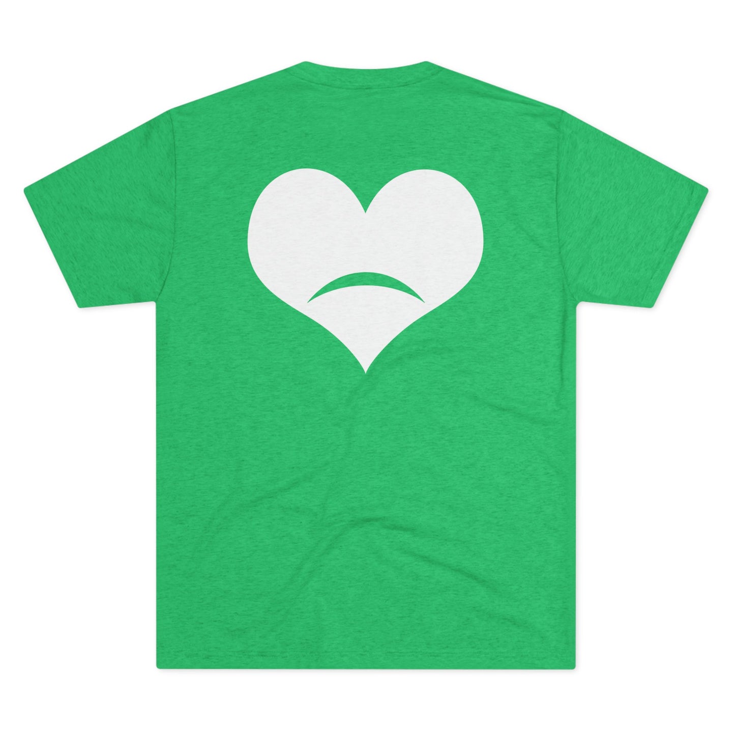 -HEART FROWN WHITE- Unisex Tri-Blend Crew Tee