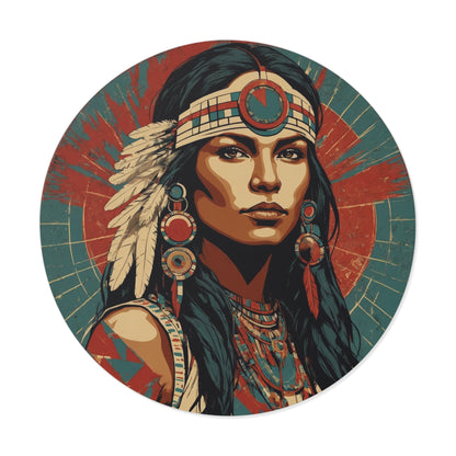 CHIC - Retro Pop Art Woman Round Vinyl Sticker — 8