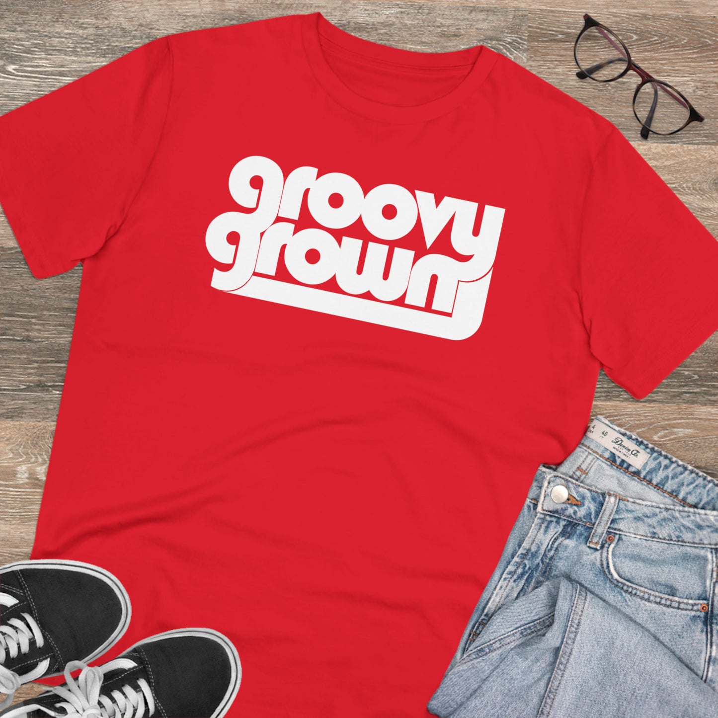 GROOVY GROWN - WHITE LOGO - Organic Creator T-shirt - Unisex