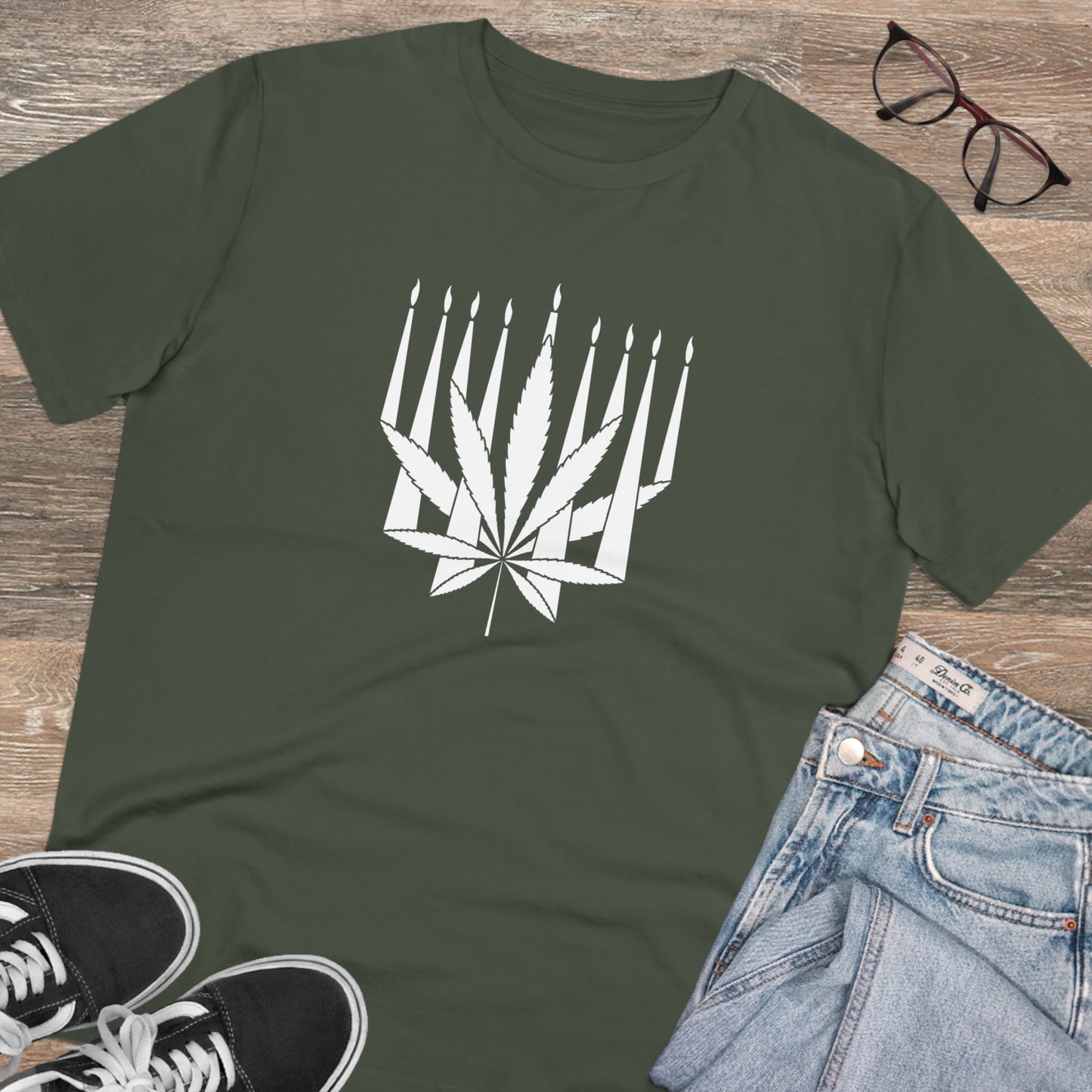 MENORAHJUANA-WHITE - Organic Creator T-shirt - Unisex