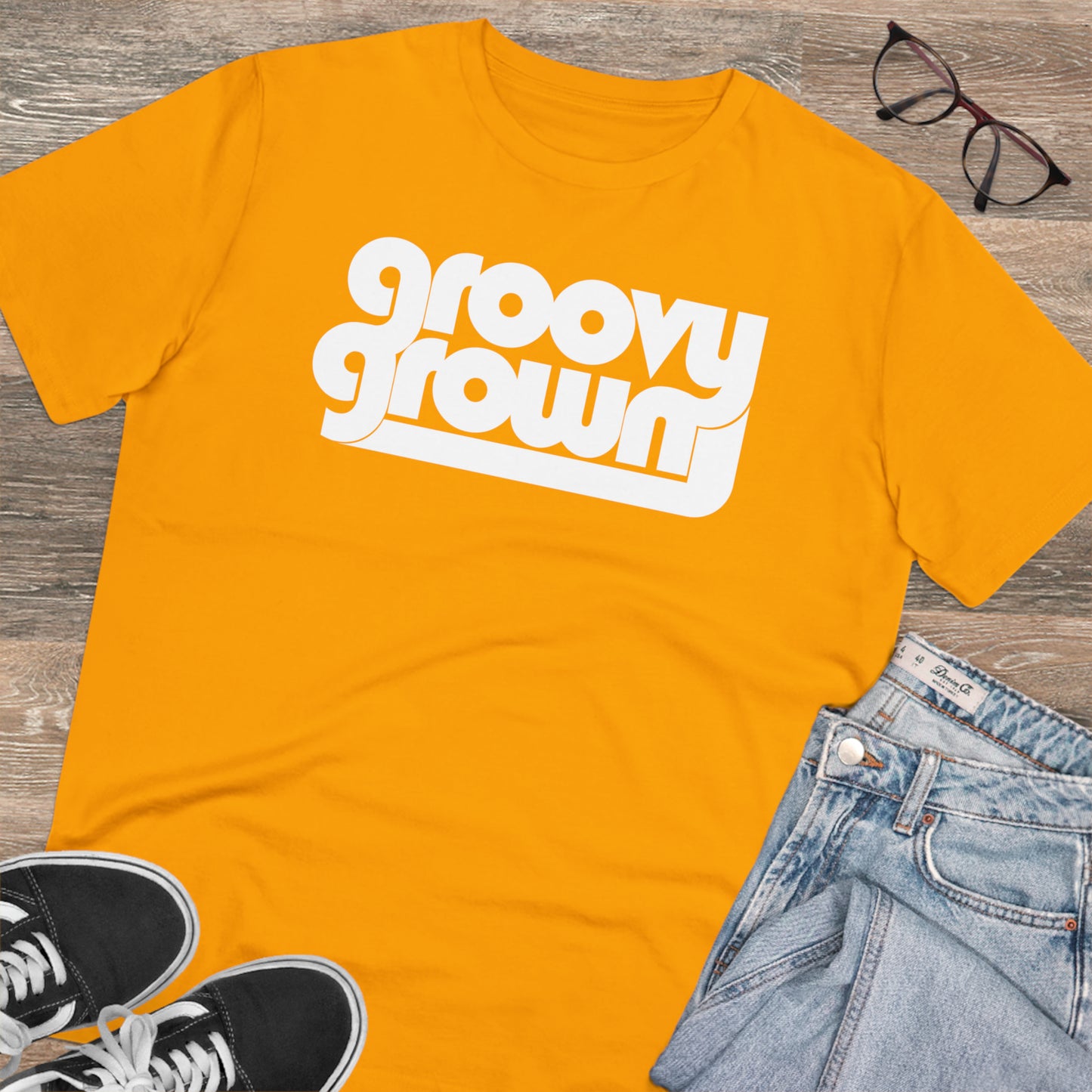 GROOVY GROWN - WHITE LOGO - Organic Creator T-shirt - Unisex