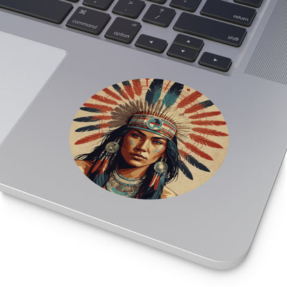 CHIC - Retro Pop Art Woman Round Vinyl Sticker — 12