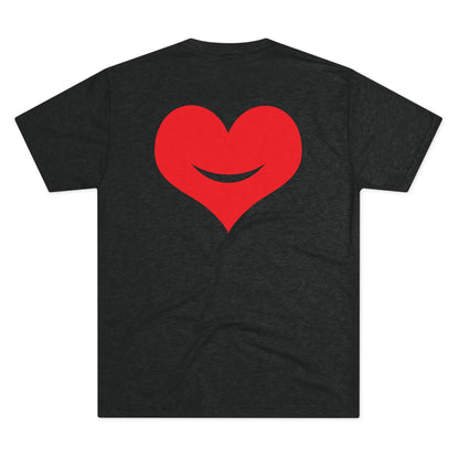 +HEART SMILE RED - Unisex Tri-Blend Crew Tee