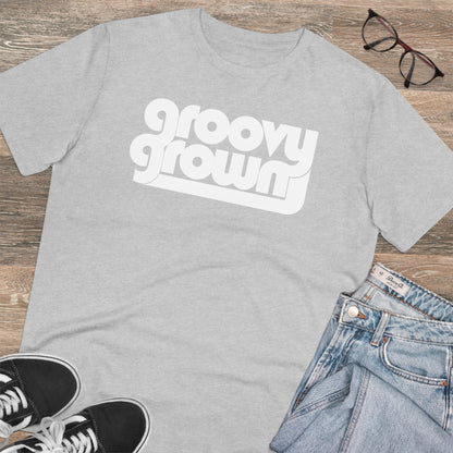 GROOVY GROWN - WHITE LOGO - Organic Creator T-shirt - Unisex