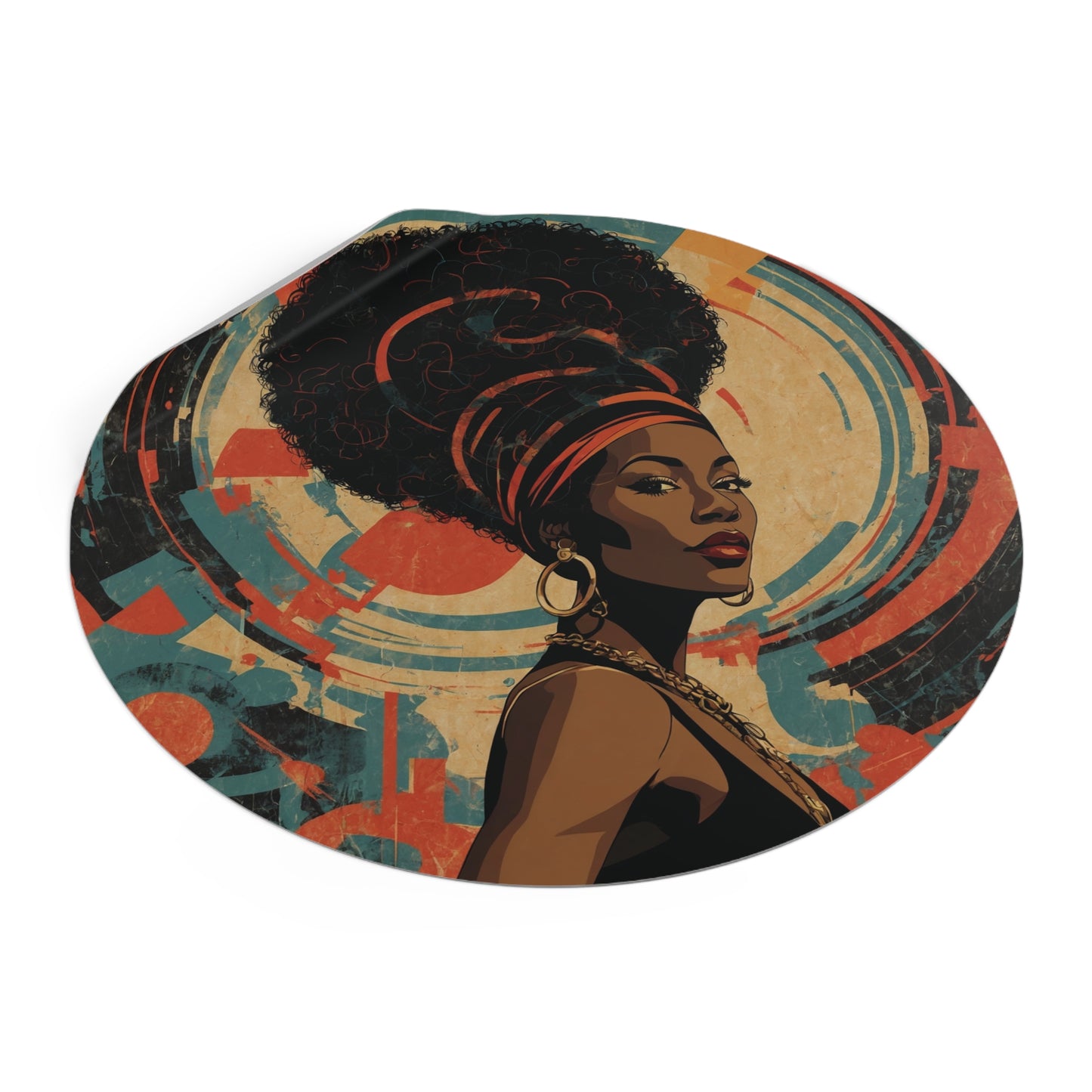 CHIC - Retro Pop Art Woman Round Vinyl Sticker — 10
