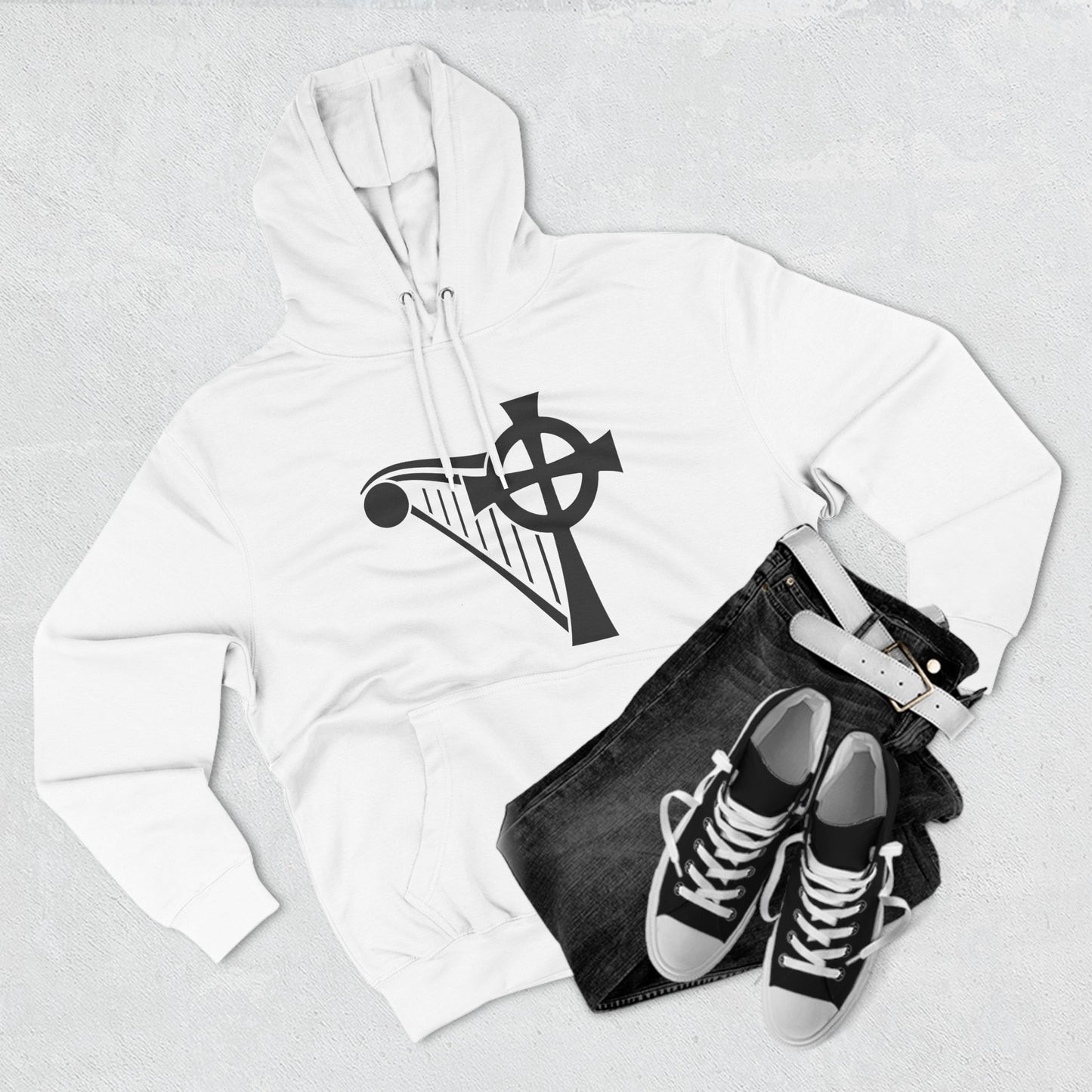 HARP & CROSS - BLACK LOGO - Unisex Premium Pullover Hoodie