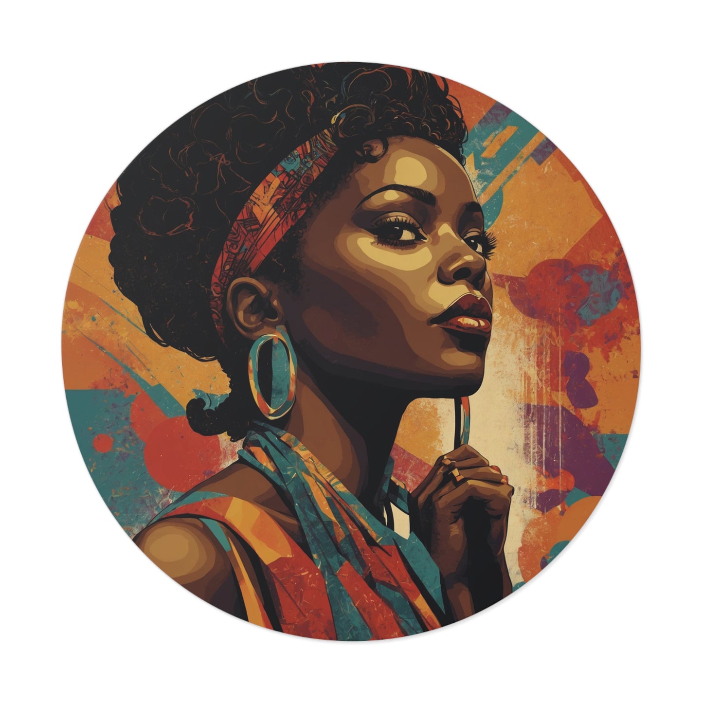 CHIC - Retro Pop Art Woman Round Vinyl Sticker — 5