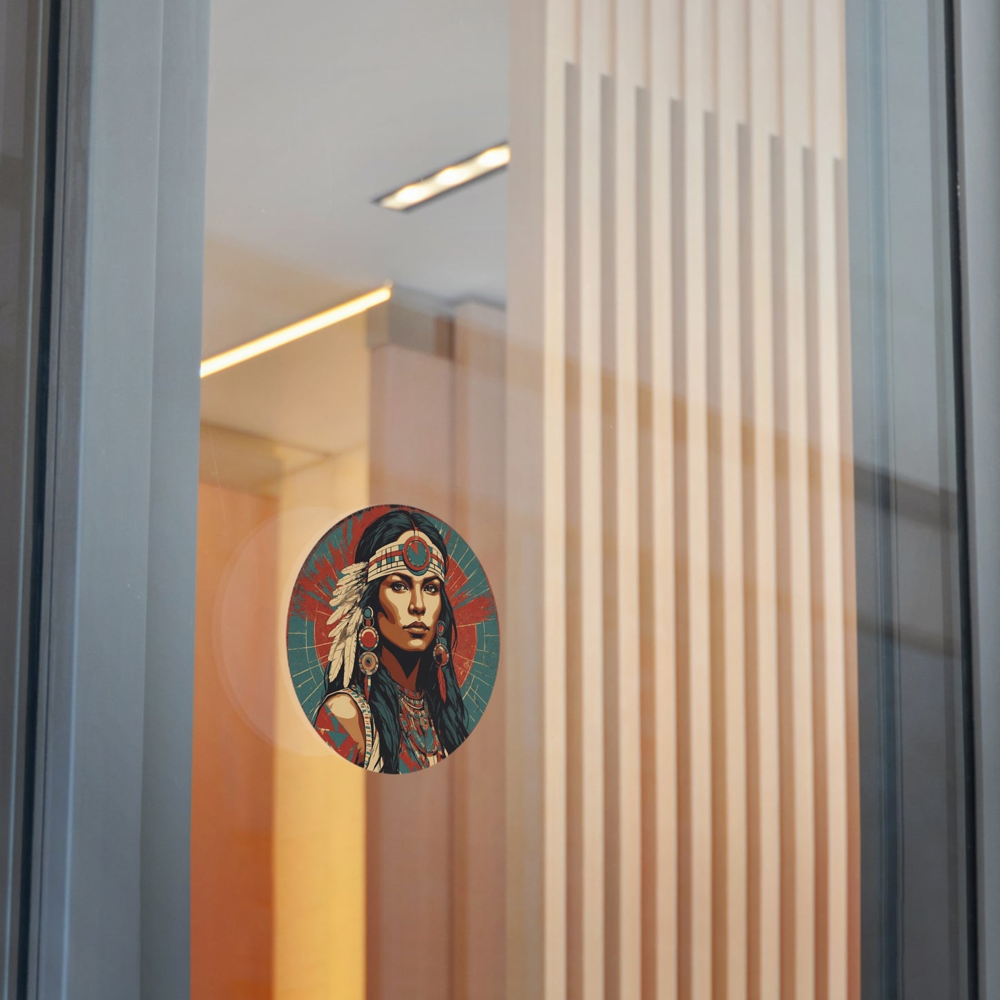 CHIC - Retro Pop Art Woman Round Vinyl Sticker — 8