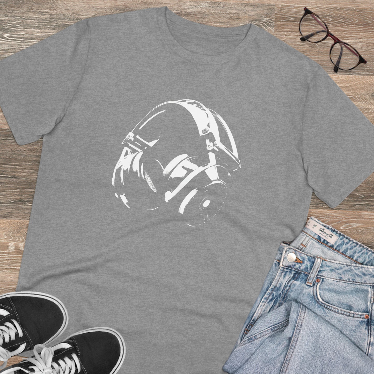 HEADPHONES - WHITE LOGO - Organic Creator T-shirt - Unisex