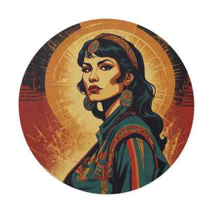 CHIC - Retro Pop Art Woman Round Vinyl Sticker — 9
