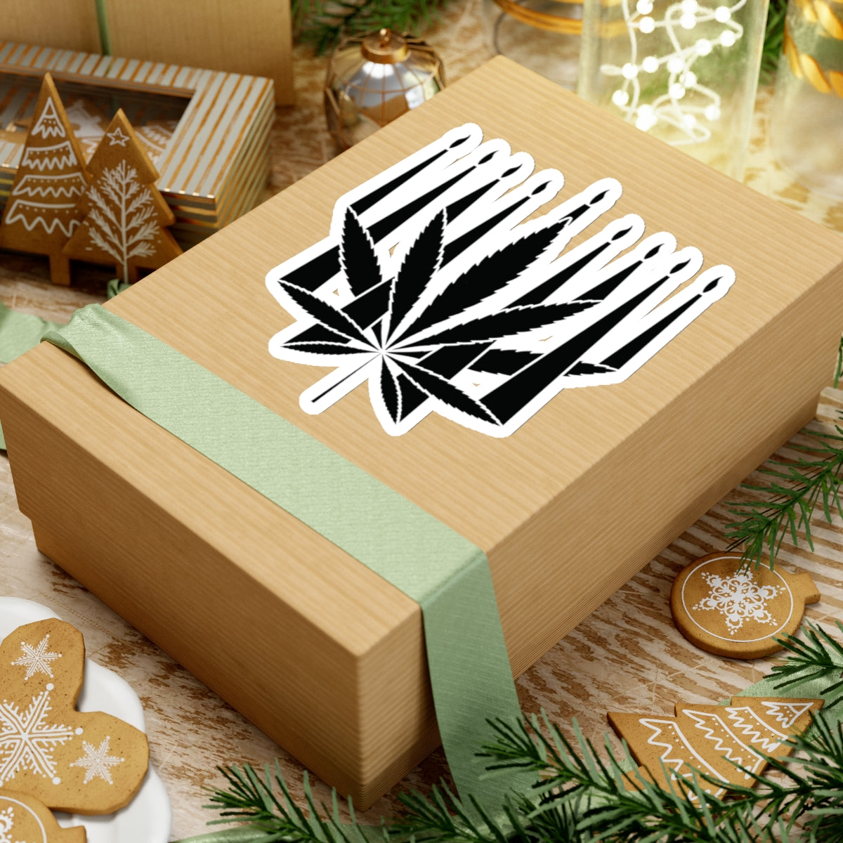 MENORAHJUANA STICKER - Kiss-Cut Stickers