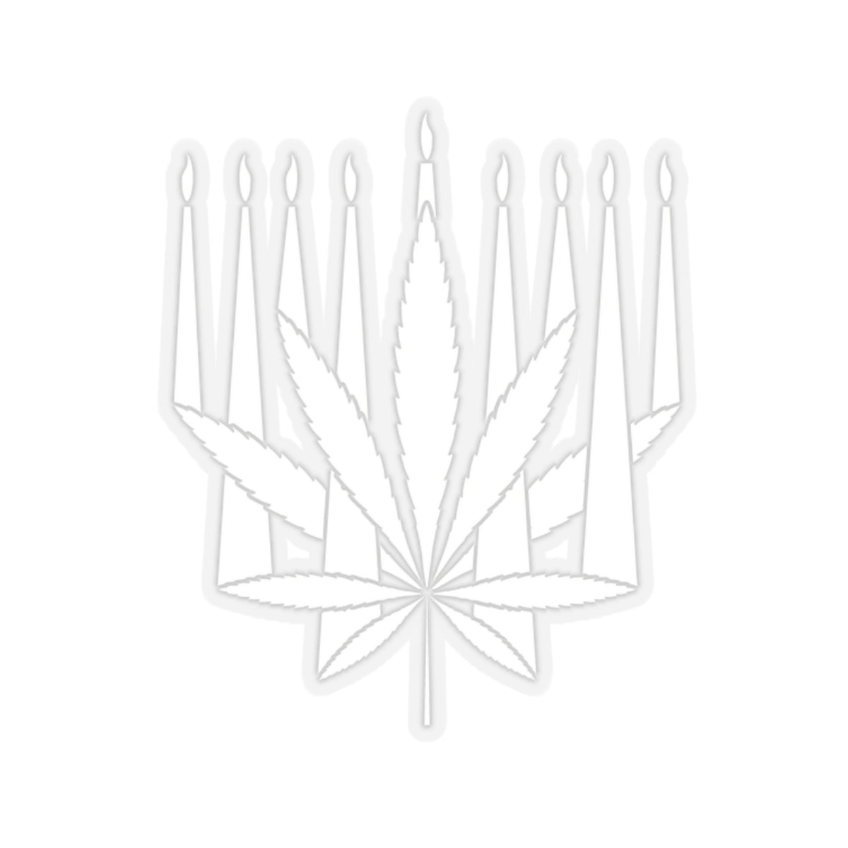 MENORAHJUANA STICKER WHITE - Kiss-Cut Stickers